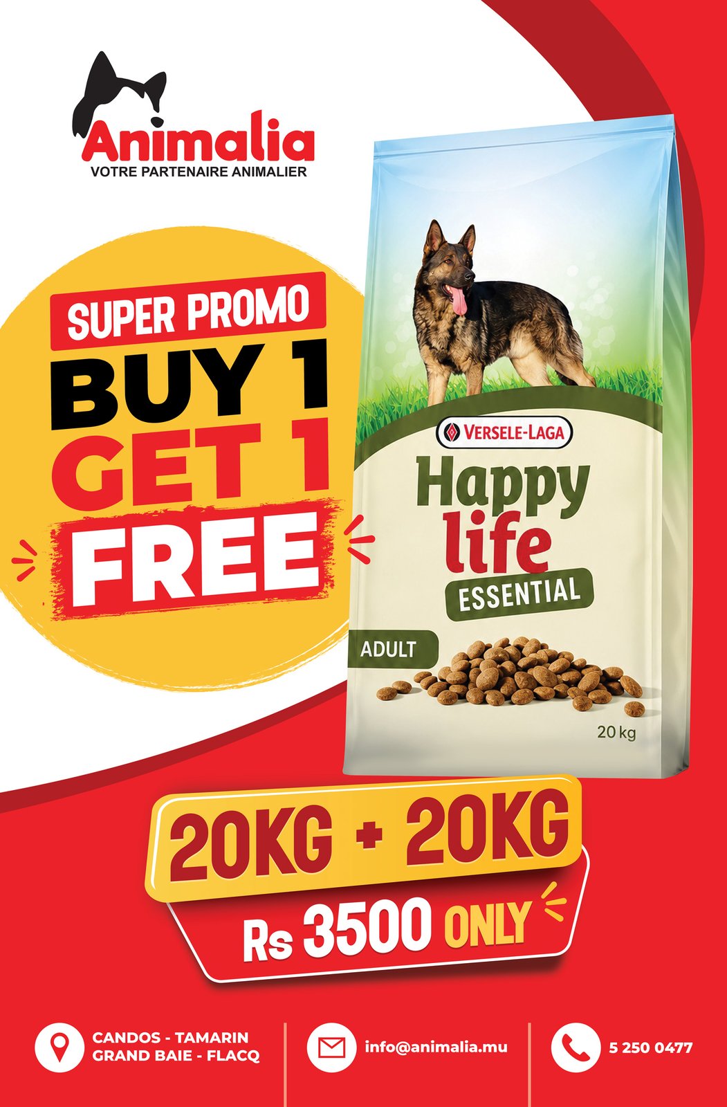Flyer promotionnel croquettes Animalia